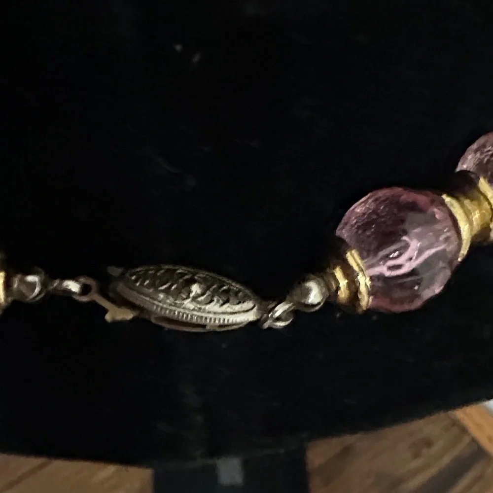 Multicolored vintage silk tie Necklace with a clown on a penny farthing brooch